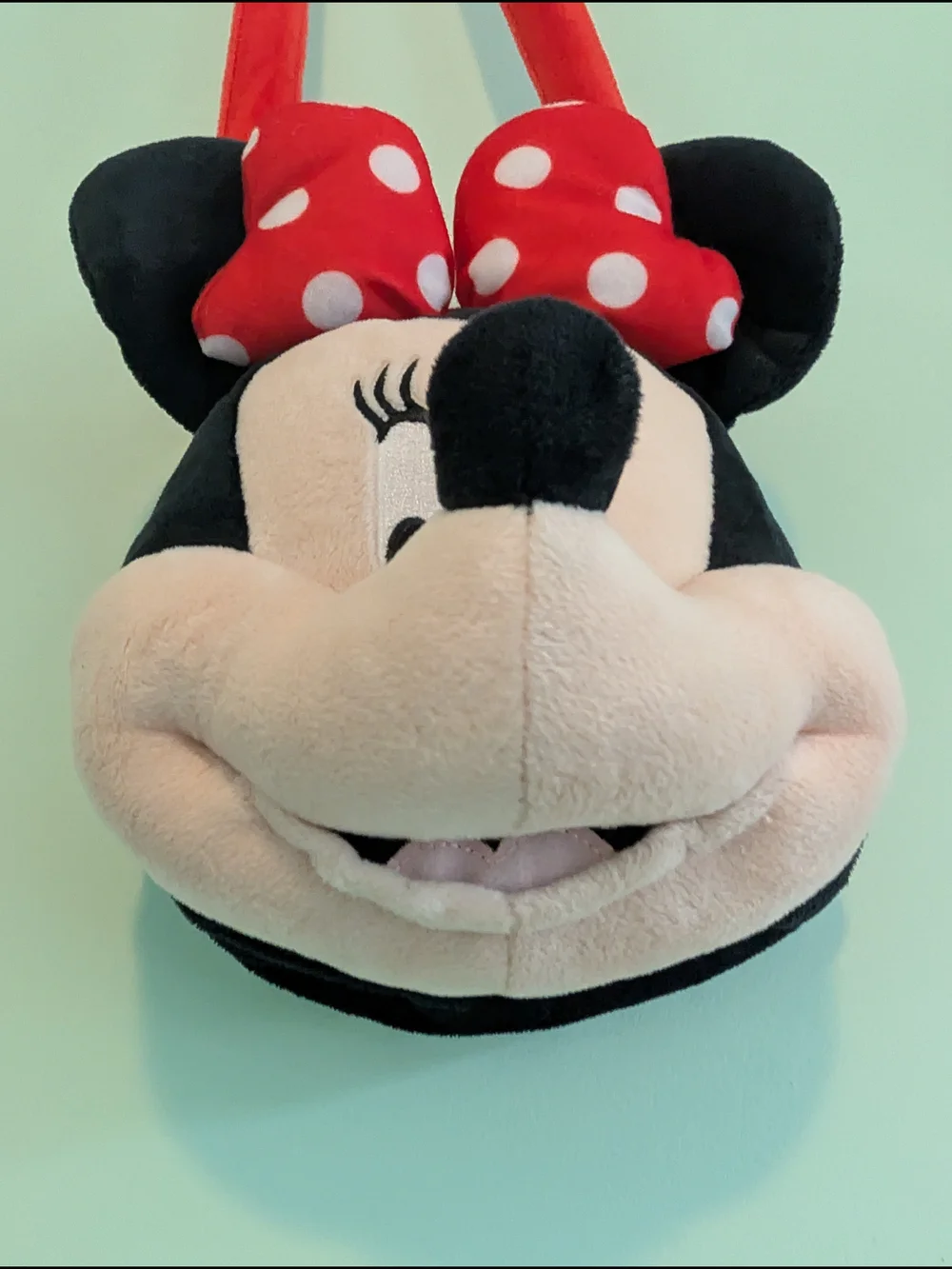 Disney Minnie Mouse Kids Red Bow 3D Plush Crossbody Bag
